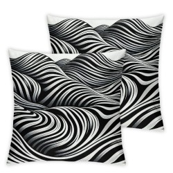 Ulloord Zebra Print Throw Pillow Covers - Animal Pillow Covers White Black Stripes Pillowcases Modern Farmhouse Home Decor for Bedroom Couch Sofa