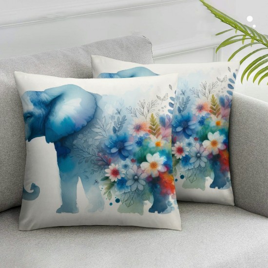 Ulloord Colorful Pillow Covers Case - with Flowers Pillowcase Animal Art Pillow Case Square Cushion Cover for Sofa Bedroom