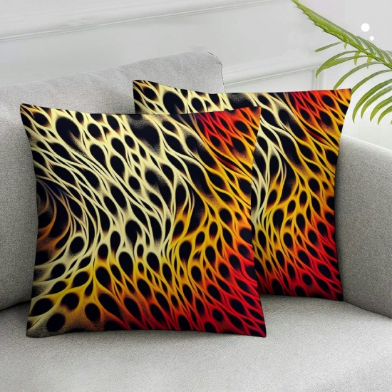 Colorful Leopard Print Pillow Covers - Pillow Covers Animal Throw Pillow Case Cushion Cover with Zipper