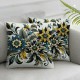 Ulloord Navy Blue Yellow Floral Pillow Covers  Summer Watercolor Flowers Throw Pillows Cover  Outdoor Square Pillow Case for Home Couch Bed Sofa Patio