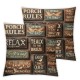 Ulloord Porch Rules Pillow Covers - Listen to The Birds Quotes Pillow Cases  Retro Wood Grain Porch Pillows  Take a Nap Relax Cushions Cover for Patio Bench Backyard