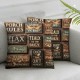 Ulloord Porch Rules Pillow Covers - Listen to The Birds Quotes Pillow Cases  Retro Wood Grain Porch Pillows  Take a Nap Relax Cushions Cover for Patio Bench Backyard