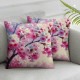 Pink Pillow Covers - Flowers Throw Pillow Cover Watercolor Floral Branch Pillowcase Nature Japanese Flower Pillow Case Square Cushion Cover for Sofa Bedroom