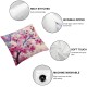 Pink Pillow Covers - Flowers Throw Pillow Cover Watercolor Floral Branch Pillowcase Nature Japanese Flower Pillow Case Square Cushion Cover for Sofa Bedroom