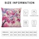 Pink Pillow Covers - Flowers Throw Pillow Cover Watercolor Floral Branch Pillowcase Nature Japanese Flower Pillow Case Square Cushion Cover for Sofa Bedroom