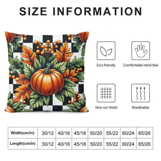 Ulloord Fall Pumpkin Throw Pillow Covers - Pumpkins Stripes Pillowcases Happy Thanksgiving Pillow Case Autumn Halloween Pillow Cover Square Cushion Cover for Sofa Bedroom