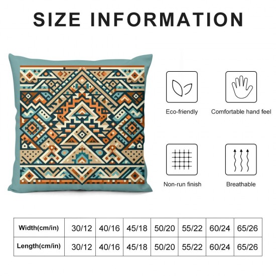 Orange Throw Pillow Covers - Colorful Pillow Covers Pillow Cases Ethnic Pillowcases Soft Cushion Cover for Home Bedroom Living Room Sofa