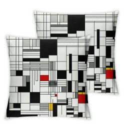 Ulloord Red Black Grey White Throw Pillow Covers  Modern Geometric Pillows Cover  Decorative  Square Pillow Case for Home Couch Bed Sofa Outdoor