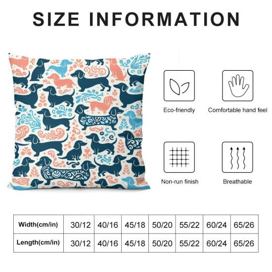 Colorful Dog Pillow Covers - Dog Throw Pillow Cover Puppy Silhouette Pillow Cases Pet Animal Print Cushion Covers for Sofa Bed Car