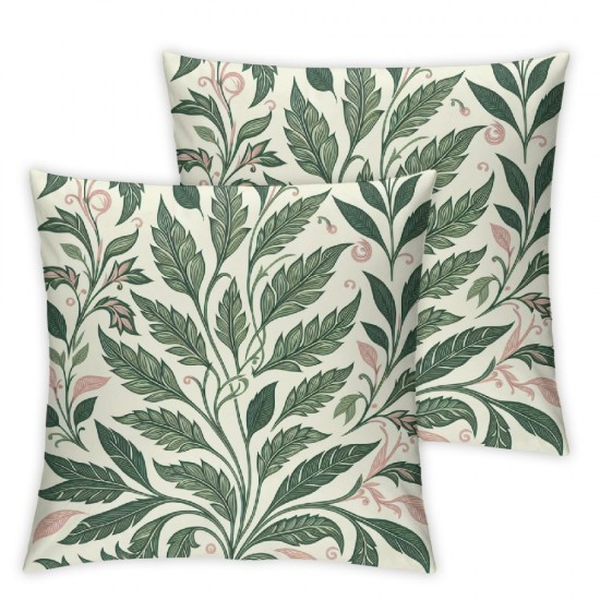 Ulloord Leaf Pillow Covers Summer Tropical Leaves Throw Pillows Cover inch Modern Outdoor Square Pillow Case for Home Couch Bed Sofa Patio