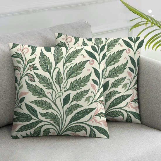 Ulloord Leaf Pillow Covers Summer Tropical Leaves Throw Pillows Cover inch Modern Outdoor Square Pillow Case for Home Couch Bed Sofa Patio