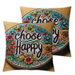 Color Flower Pillow Cover Colorful Floral Throw Pillow Case Funny Saying Pillowcase Elegant Optimism Home Decor Sofa Pillow Cases Great Gift