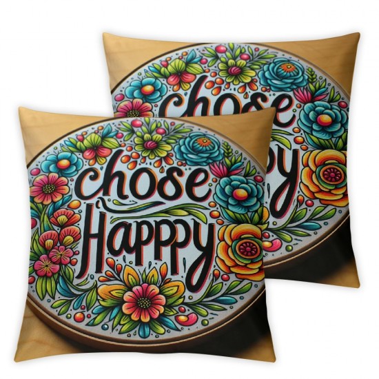 Color Flower Pillow Cover Colorful Floral Throw Pillow Case Funny Saying Pillowcase Elegant Optimism Home Decor Sofa Pillow Cases Great Gift