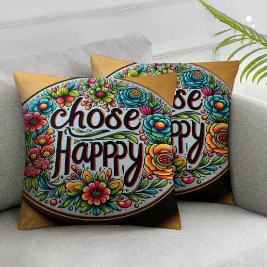 Color Flower Pillow Cover Colorful Floral Throw Pillow Case Funny Saying Pillowcase Elegant Optimism Home Decor Sofa Pillow Cases Great Gift