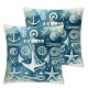 White Pillow Cases Ocean Theme Blue Throw Pillow Covers Boat Cushion Covers for Couch Sofa Bed Home Decor at Bedroom Livingroom Outdoor,