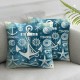 White Pillow Cases Ocean Theme Blue Throw Pillow Covers Boat Cushion Covers for Couch Sofa Bed Home Decor at Bedroom Livingroom Outdoor,