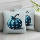 Ulloord  Fall Pillow Covers  Fall Autumn Thanksgiving Ink Painting Blue Polka dots Pumpkins Pillowcovers DecorativeDecoration for Home Couch