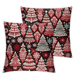 Ulloord Christmas Pillow Covers Christmas Tree Merry Christmas Decorative Red White Throw Pillow Covers Winter Farmhouse Decoration for Home Couch