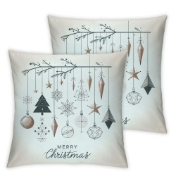 Ulloord  Christmas Pillow Covers Christmas Balls Merry Christmas Decorative White Throw Pillows Winter Christmas Decor for Home Couch