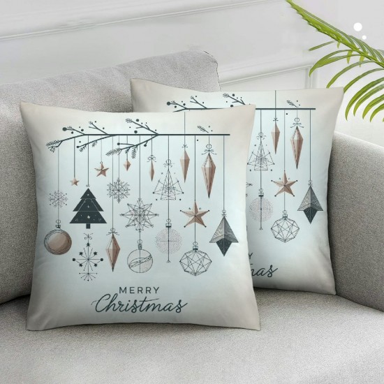 Ulloord  Christmas Pillow Covers Christmas Balls Merry Christmas Decorative White Throw Pillows Winter Christmas Decor for Home Couch