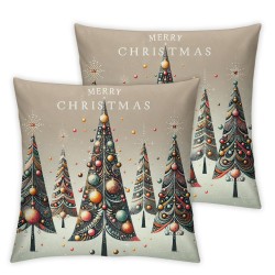 Ulloord  Christmas Pillow Covers Christmas Tree Merry Christmas Decorative White Throw Pillows Winter Christmas Decor for Home Couch